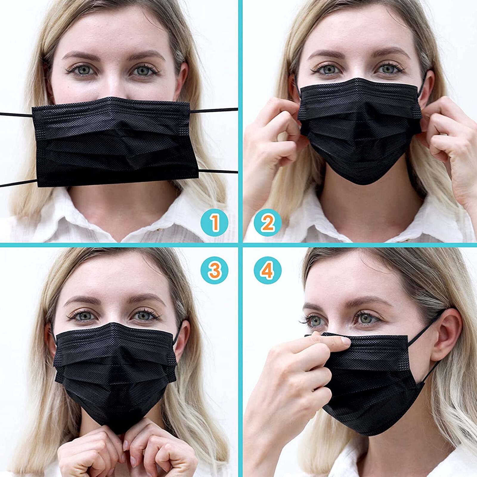 50/100/500 3 Layer Ear loop Disposable Face Mask Mouth Cover & Nose Protection