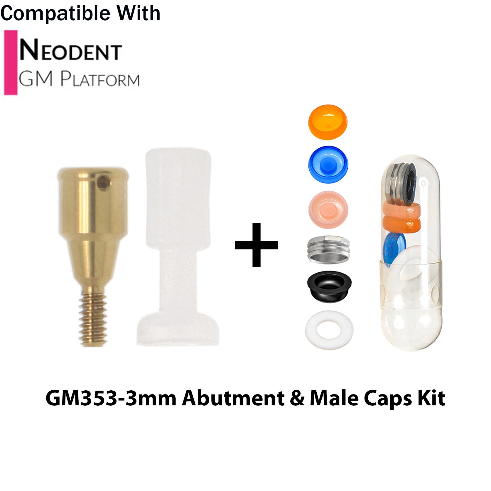 For NEODENT GRAND MORSE Locator Abutments 1-6mm GH & Overdenture Male Cap Kit