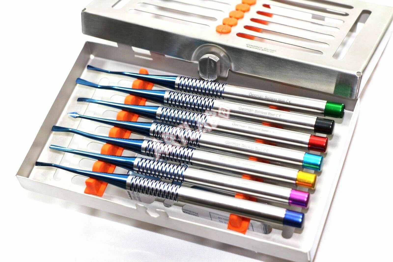 German Stainless Dental Elevator PDL Proximators/Luxating Set of 7 W/Cassette