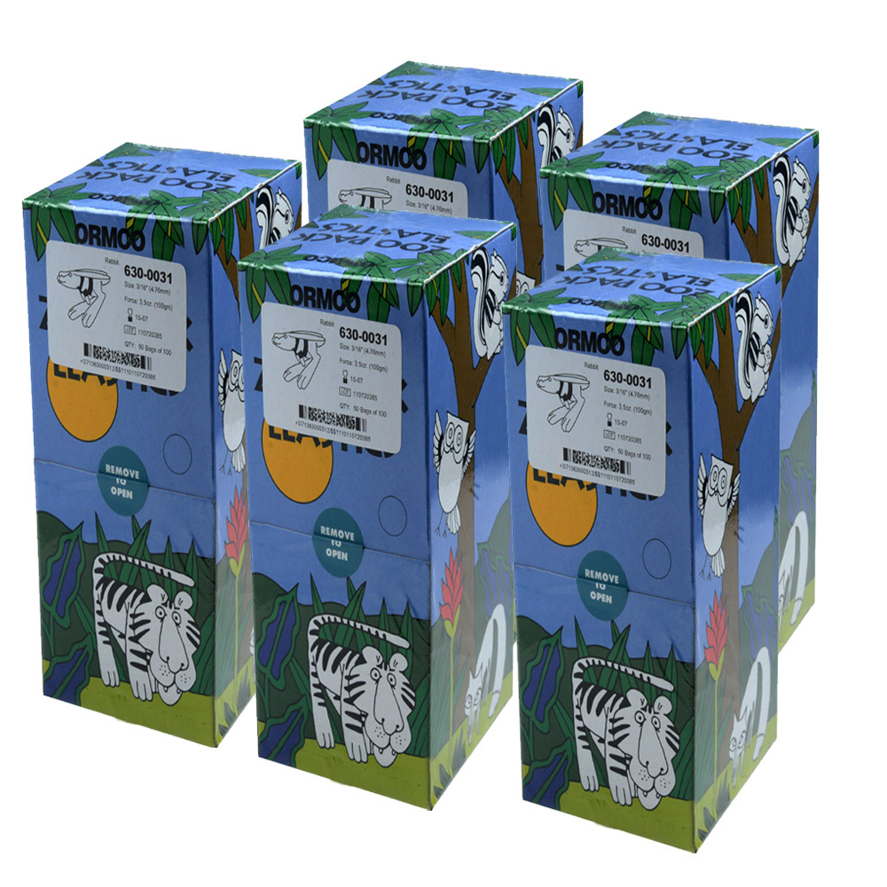 ORMCO Dental Orthodontic Elastics Rings 3.5 OZ,Zoo Pack 5000PCS/Box 5 Sizes