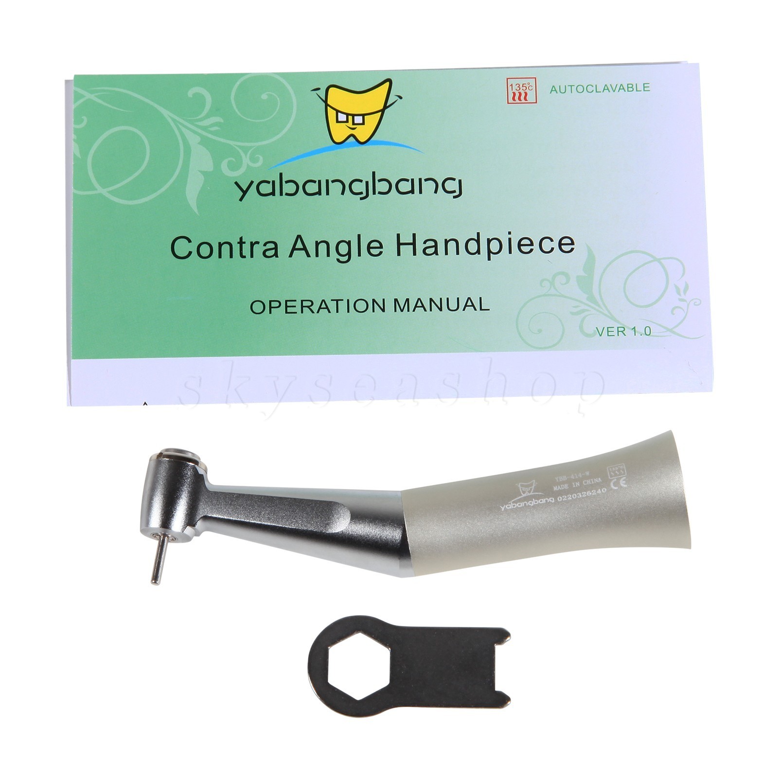 Dental Slow Low Speed Push Contra Angle Handpiece Fit Friction Grip 1.6mm Burs