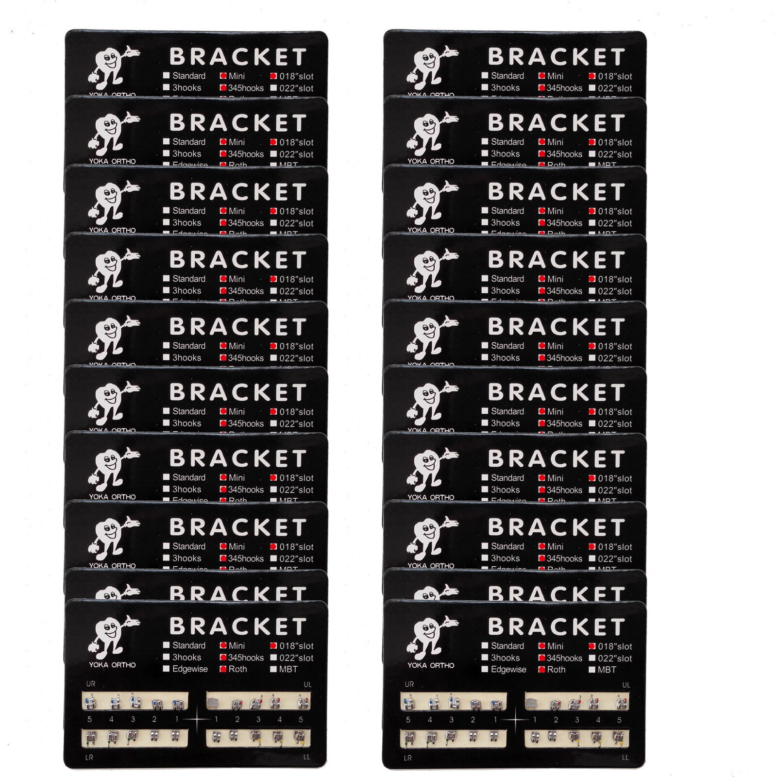 Yoka Metal Brackets Dental Orthodontic Braces Mini Roth 018 Slot Hooks 3 4 5