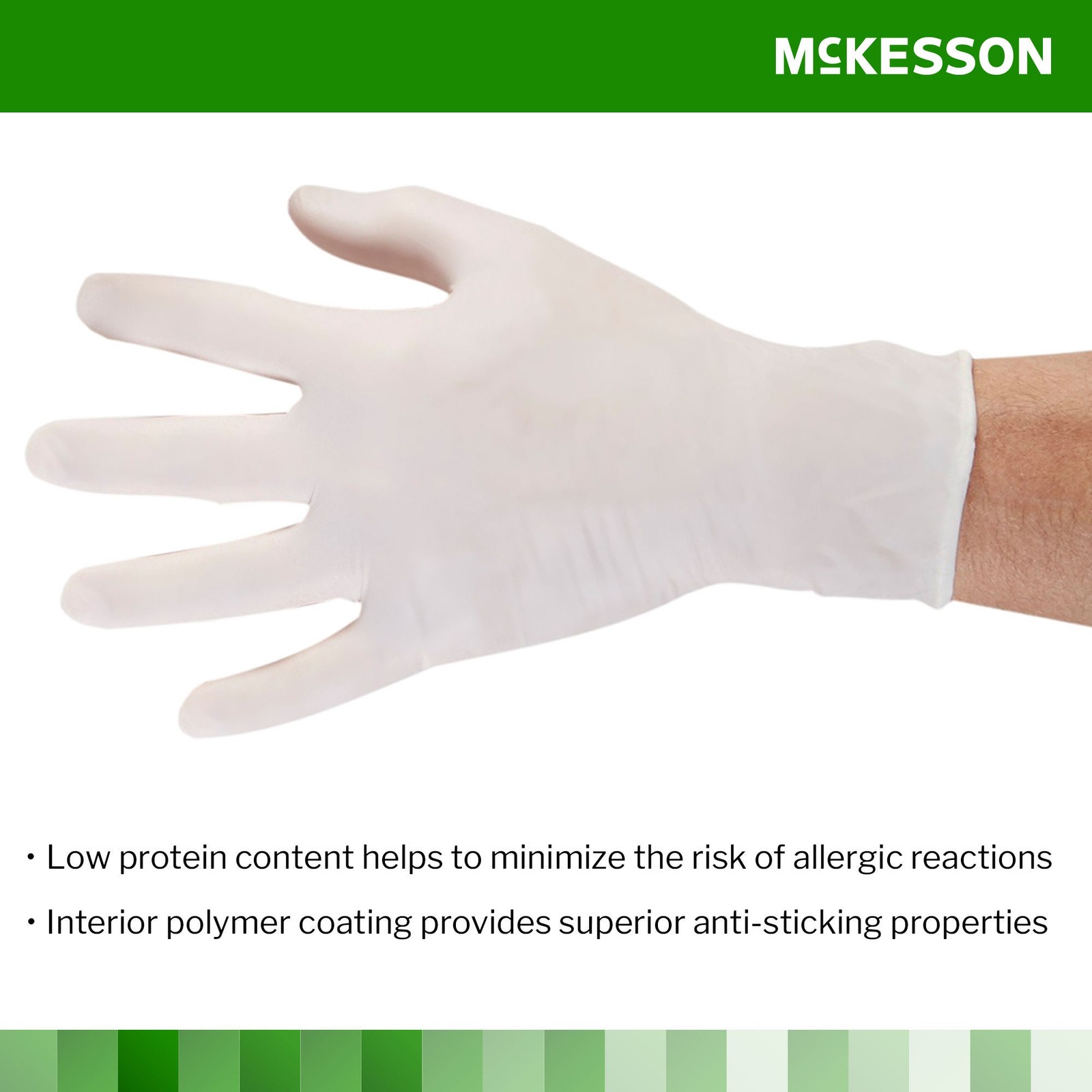 McKesson Confiderm Latex Exam Glove Standard Cuff Length MEDIUM 100 per Box