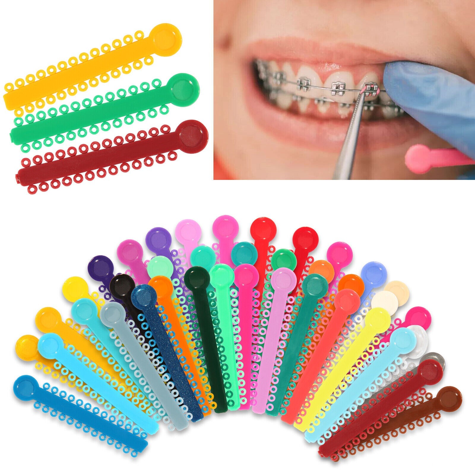 1040 Pcs Dental Orthodontic Ligature Ties Elastic Braces Rubber Bands Ligaduras