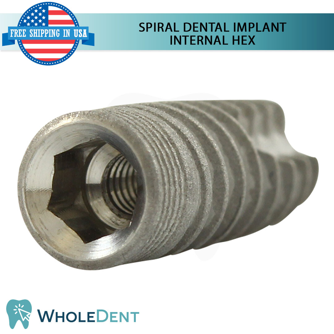 X1 Dental Sterilized Spiral Titanium, Multiple Sizes, Int Hex Connection 2.42mm