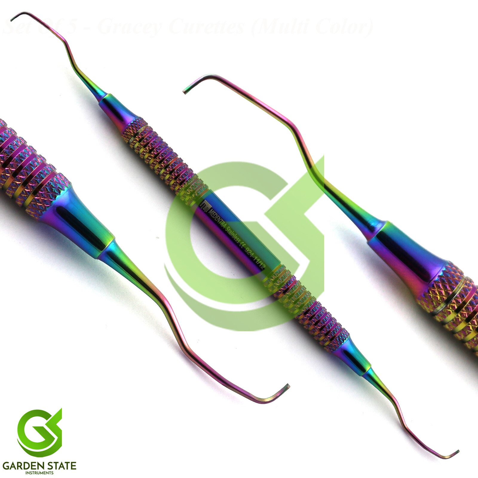 7 Pcs Multicolor Gracey Curettes With Cassette Scaling Cleaning Periodontal Kit