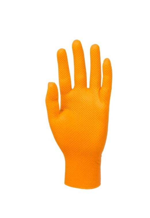 5/100’s (500) XX-LARGE 8 Mil Diamond Textured Orange Nitrile Sure-Tac Gloves