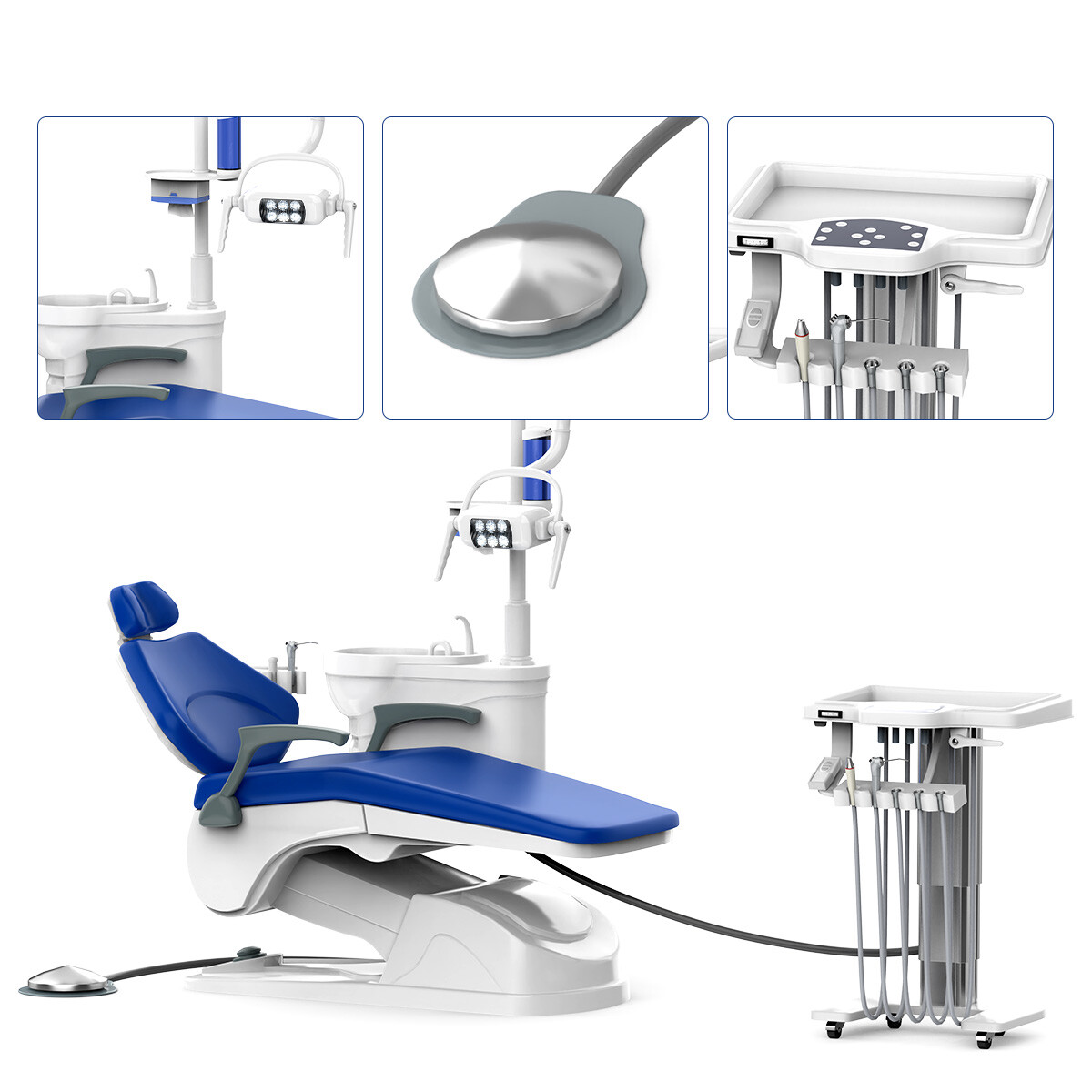 FDA Dental Unit Chair DC Motor Controlled/ Protable Delivery Unit 4H Compressor