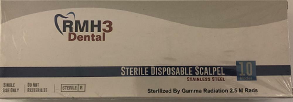 RMH3 Sterile Disposable Scalpel Stainless Steel 10 Blades/box Size 10