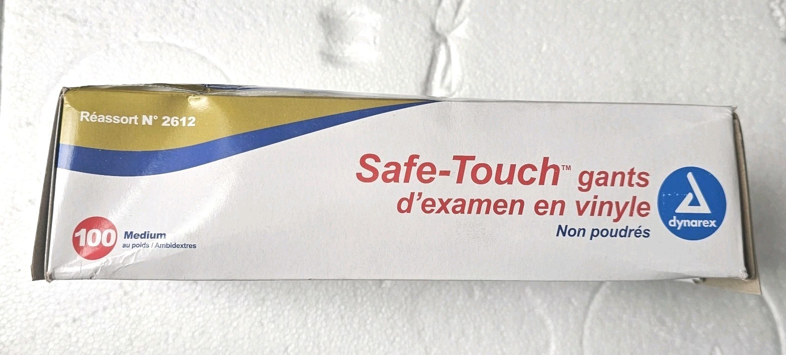 Dynarex Safe-touch Vinyl Exam Gloves, Powder Free, Medium, 10 Box Of 100 Gloves,