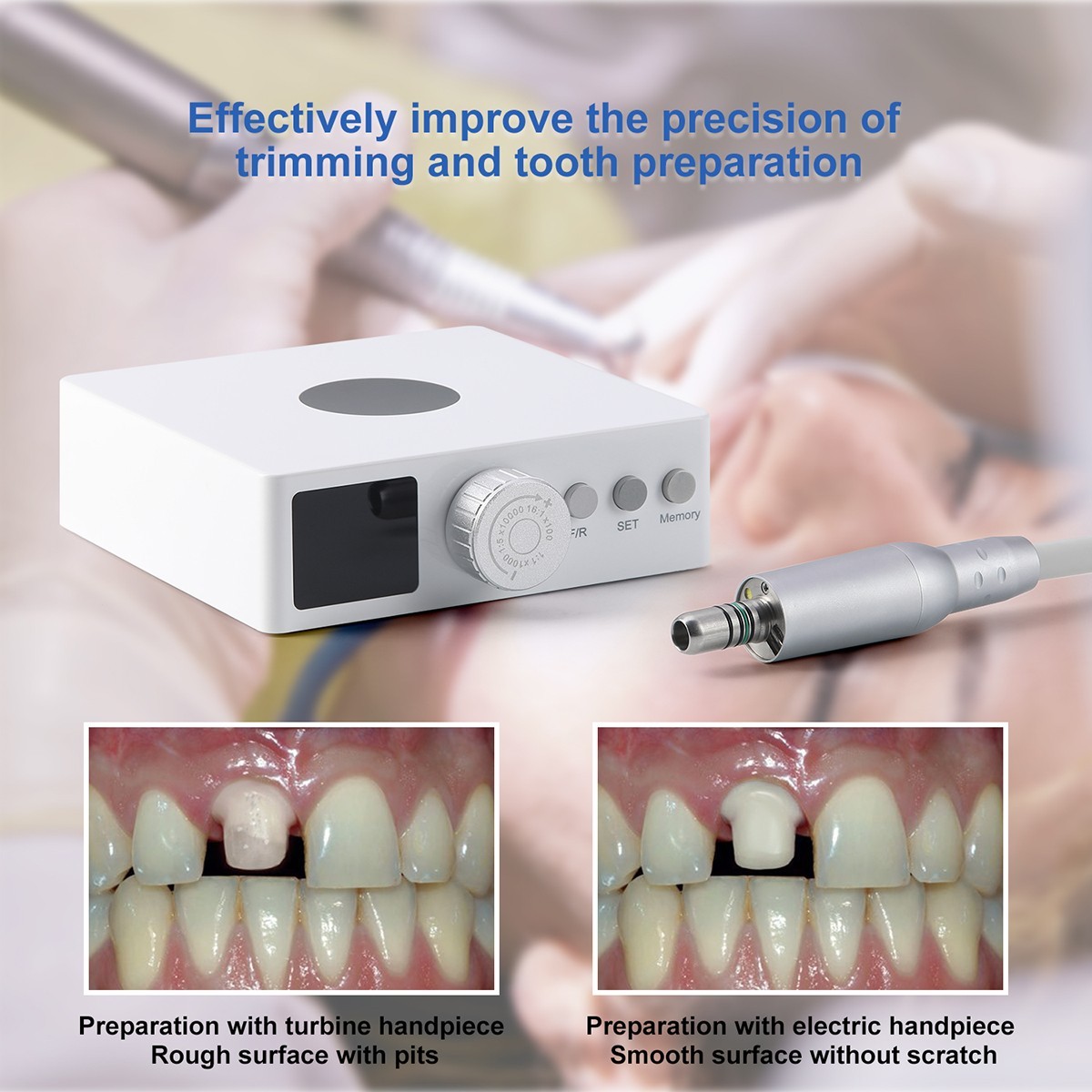 AZDENT Dental Brushless LED Electric Micro Motor Handpiece Motor 4 Hole