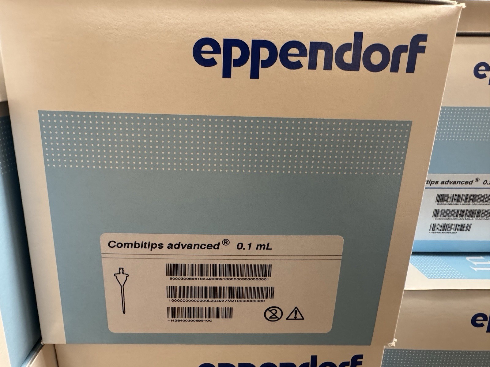Eppendorf Advanced Combitips, 100pc/pk, volume 0.1ml, 0.2 ml, 0.5 ml, 2.5 ml