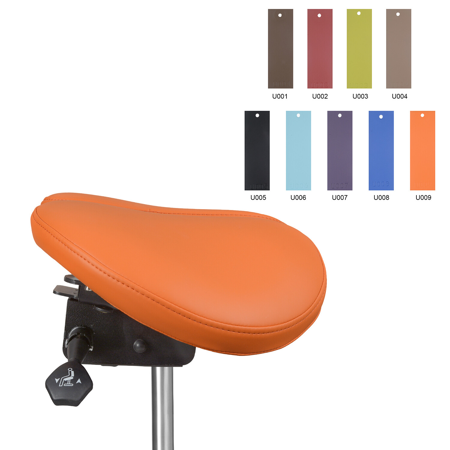 Rotatable Ergonomic Adjustable Saddle Doctor Office Chair Imported Leather Chair