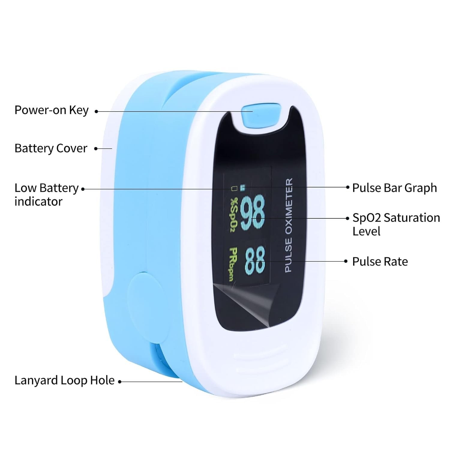 CONTEC CMS50NA Pulse Oximeter SpO2 and PR Value Waveform Blood Oxygen Neck/Wrist
