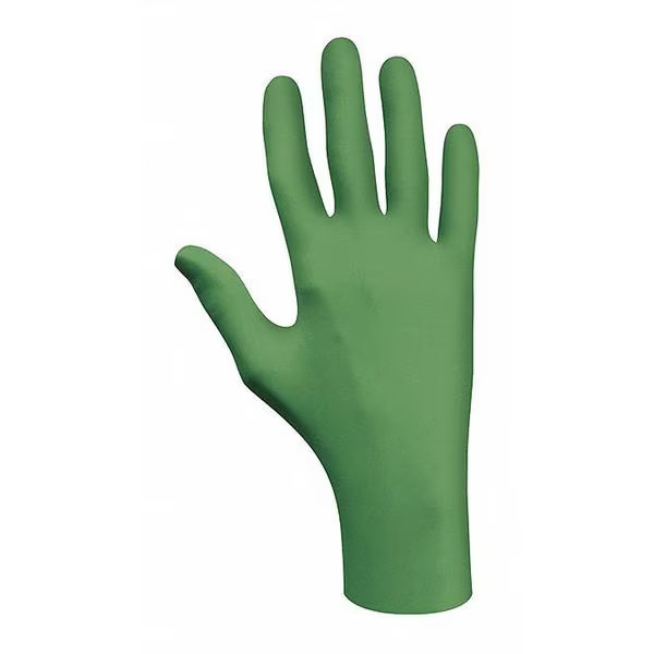 6110PF, Nitrile Disposable Gloves, 4 mil, Food Grade, Powder-Free, S (7), Green,