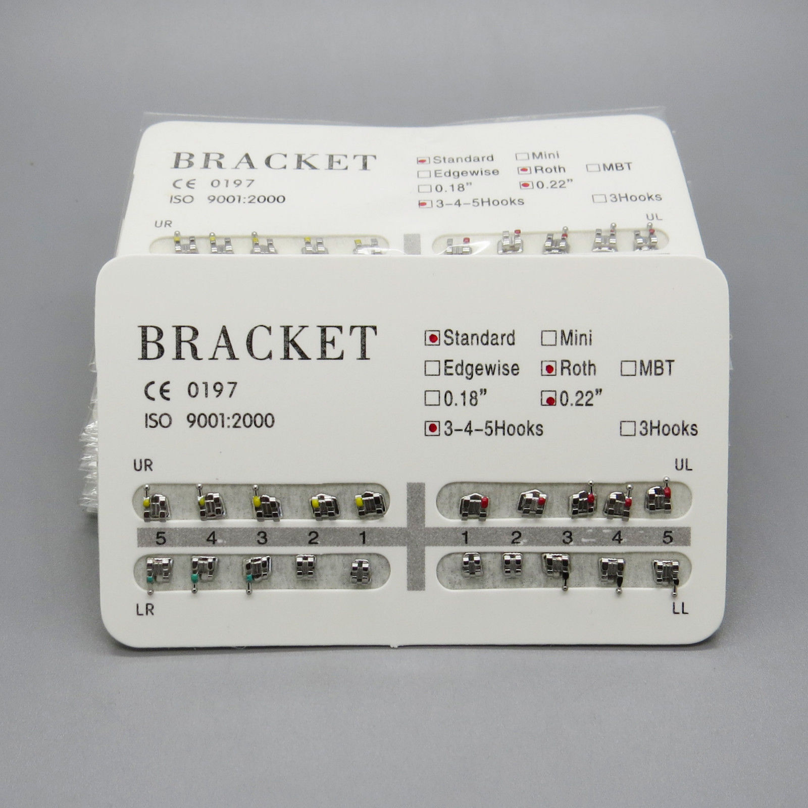 20 Pcs/Kit Dental Orthodontic Metal Bracket Braces Standard Roth .022 Hook 3-4-5