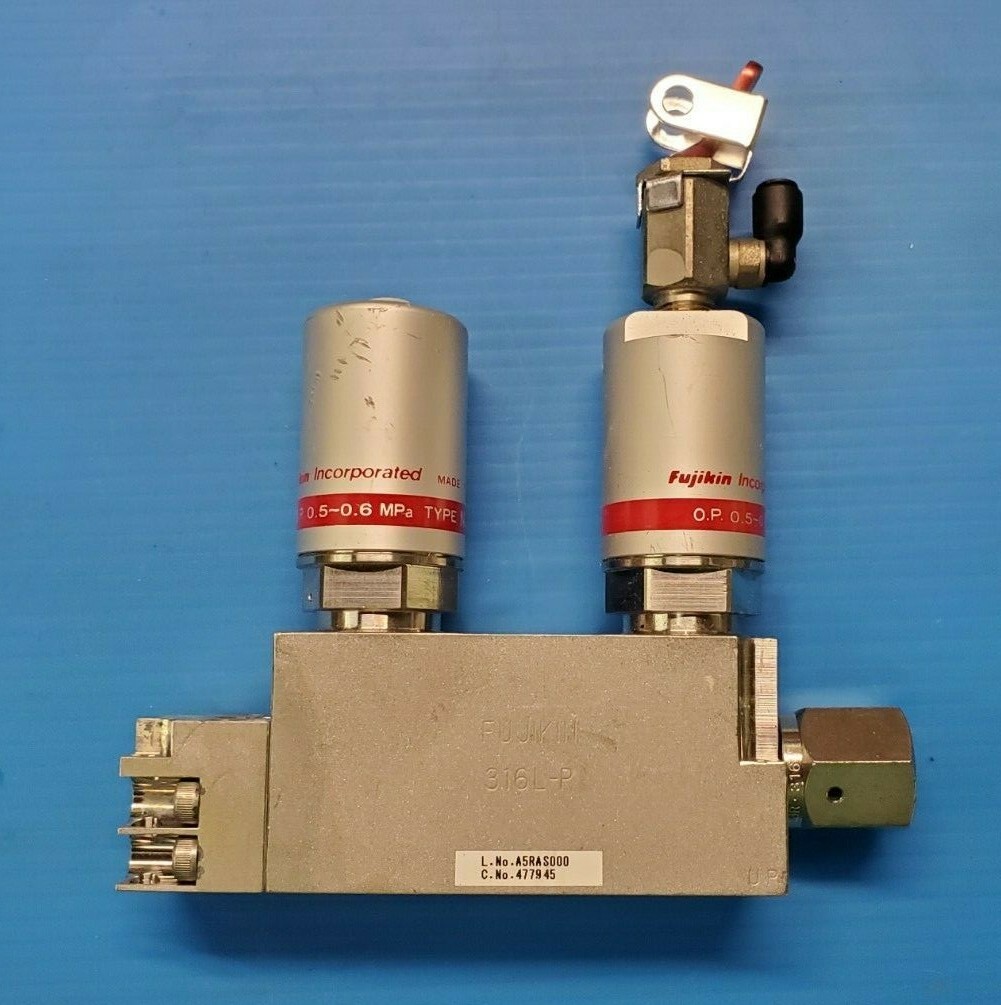FUJIKIN DIAPHRAGM BLOCK VALVES, TYPE N.C., O.P. 0.5~0.6 MPa 316L-P