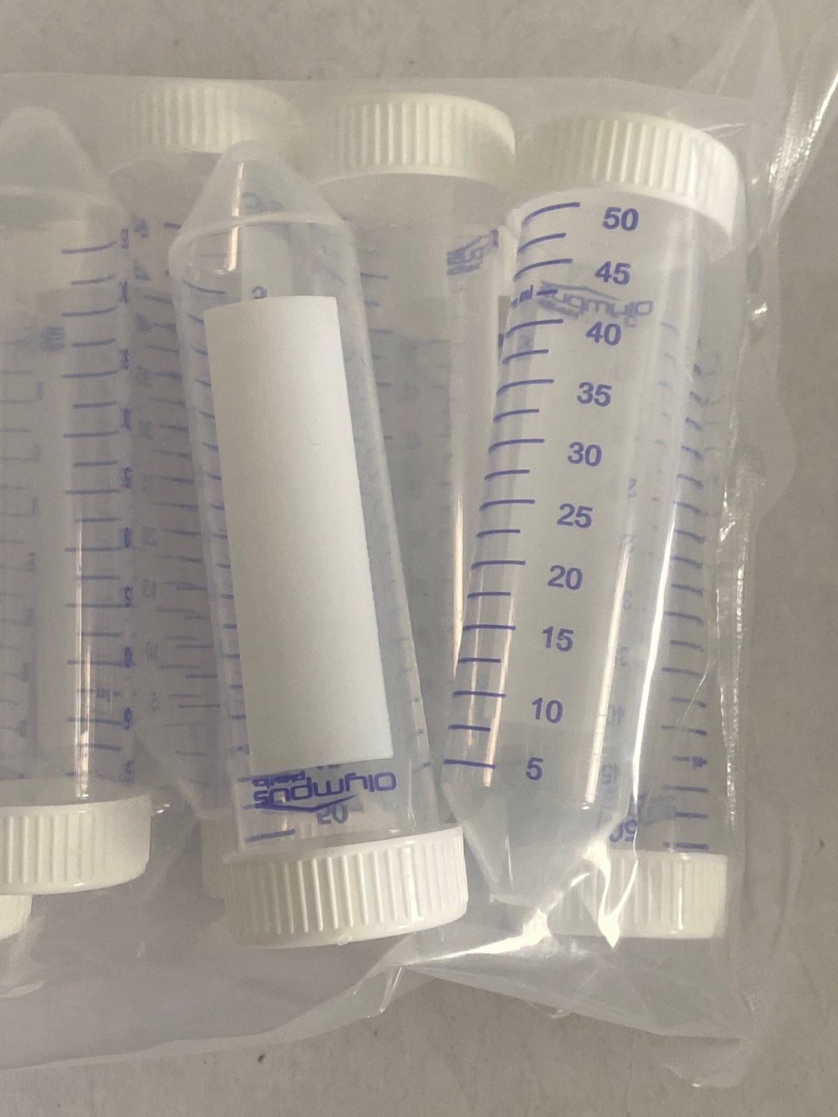 (75) OLYMPUS 15mL & 50mL PP Graduated Conical Centrifuge Tubes 28-108 21-101