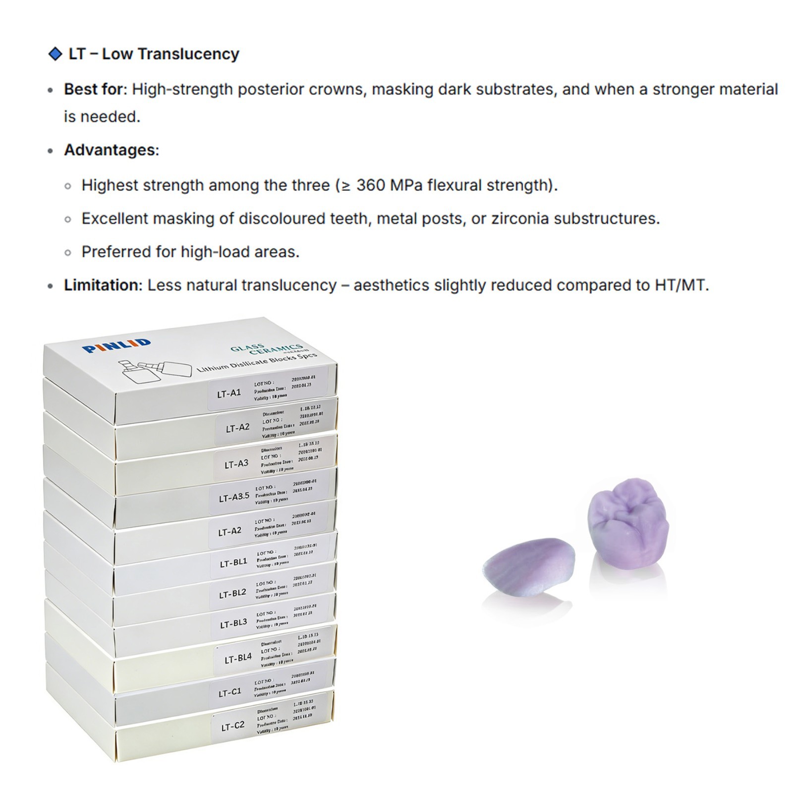US C14 Dental IPS Emax CAD Lithium-Disilicate Milling Blocks LT For CEREC 5/Box