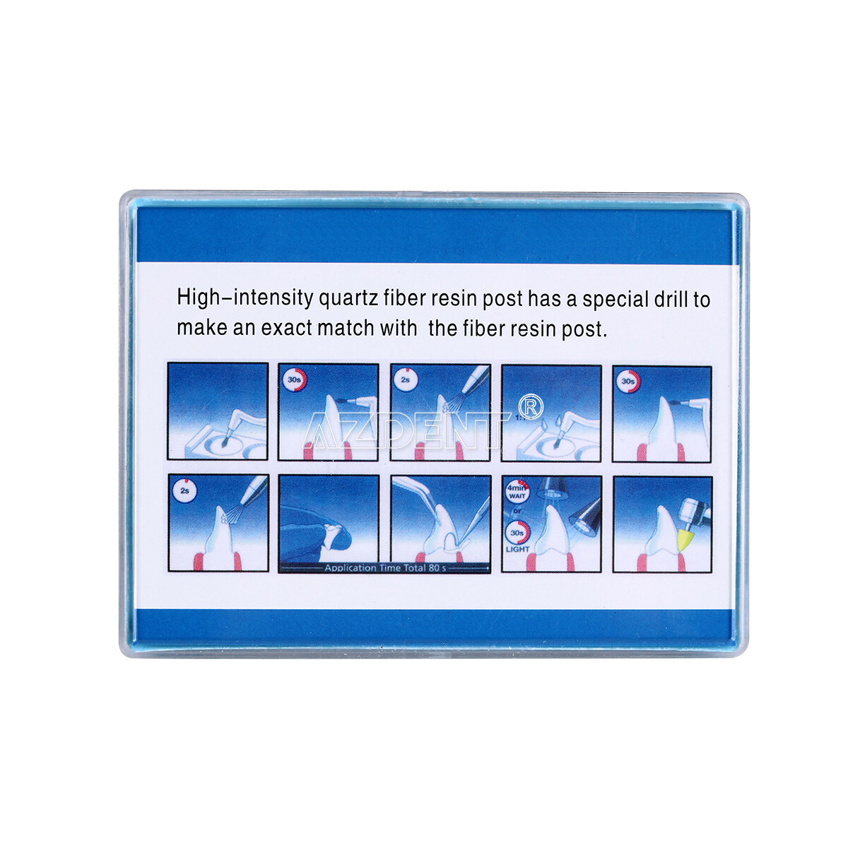 AZDENT Dental AAA Fiber Posts Resin High-intensity Screw Thread Glass & 4 Drills