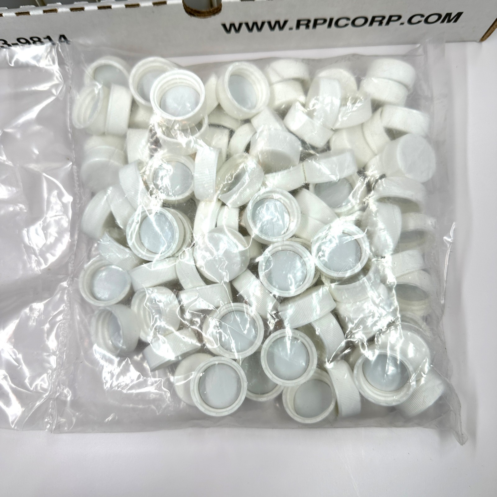 (200) RPI 20ml Scintillation Vials High Density Polyethylene Sample Lab 100 Caps