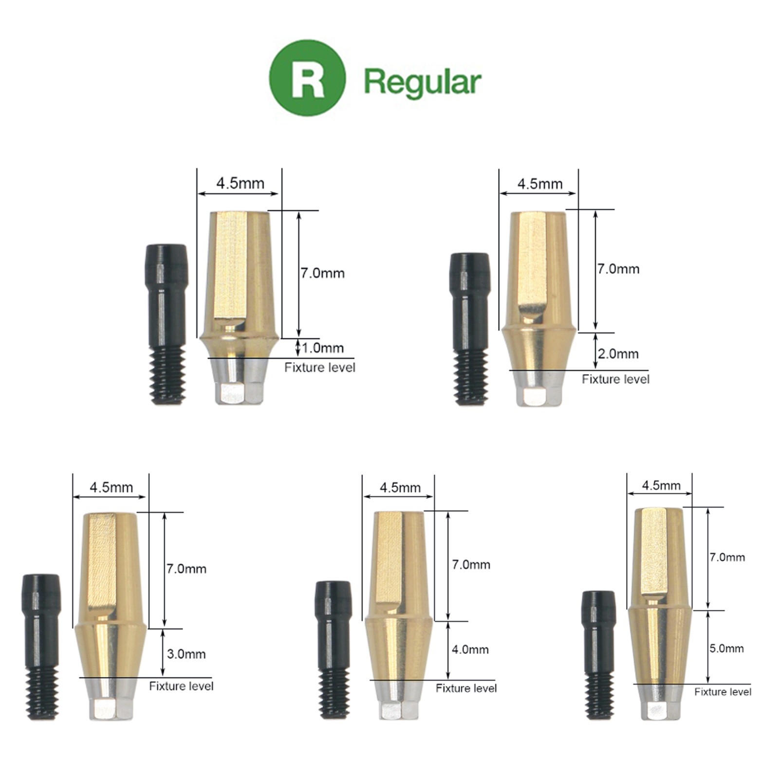 US Dental Titanium Hex Regular Straight Transfer Abutment Fit Osstem Hiossen TS