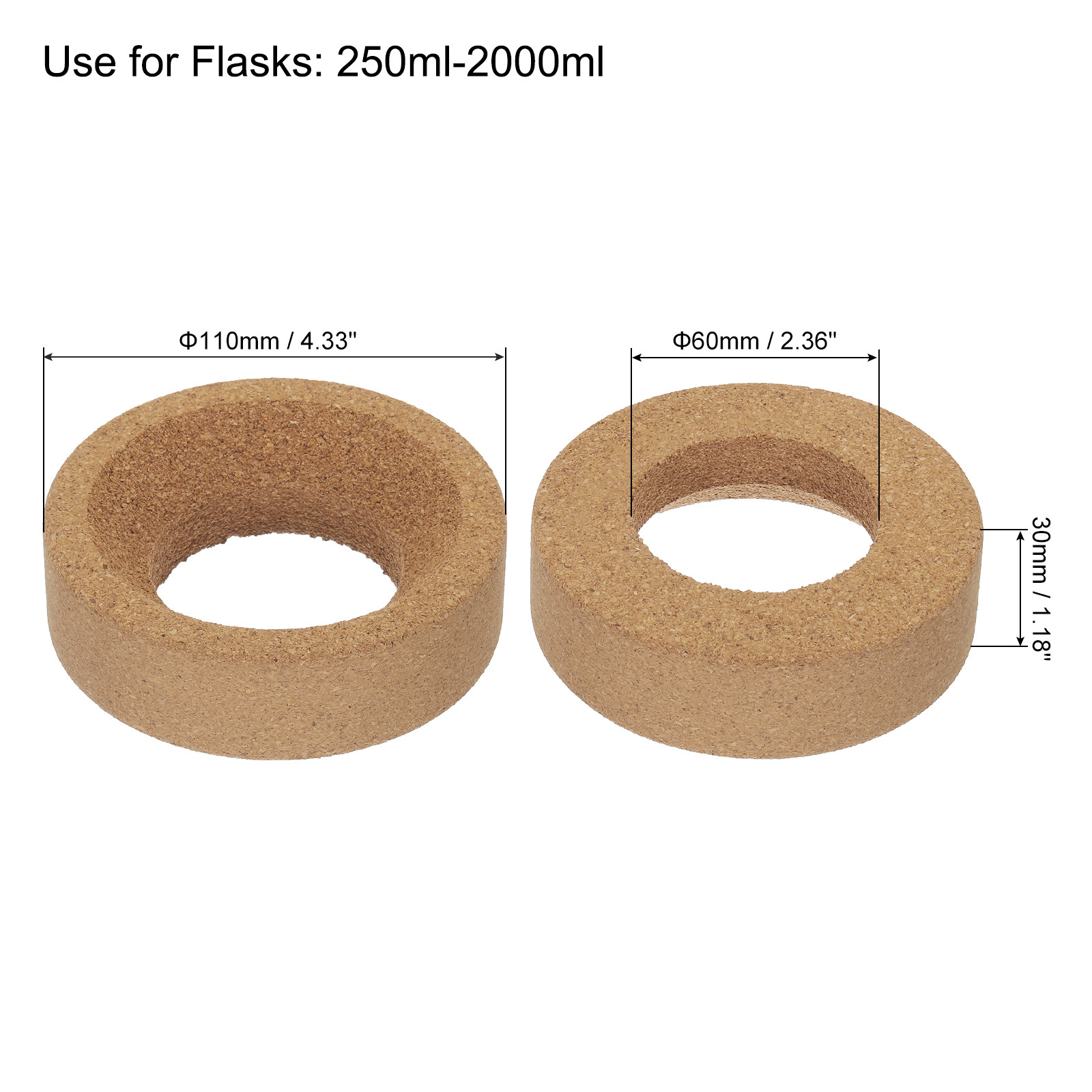Lab Flask Support Cork Stand 110mm Diameter Holder for 250ml-2000ml Flasks 4Pcs