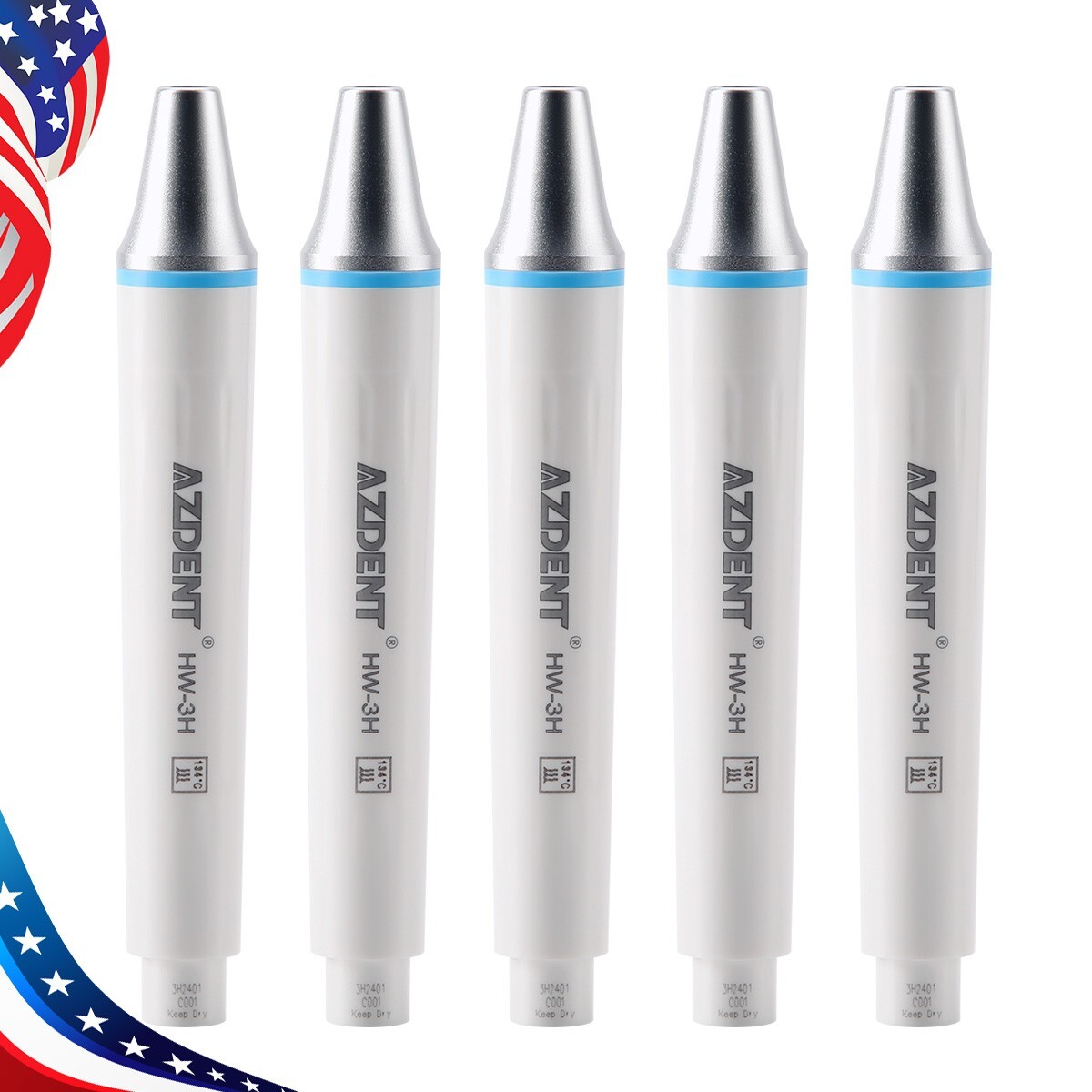 5pcs Dental Ultrasonic Scaler Handpiece Detachable Fits For WOODPECKER EMS VRN