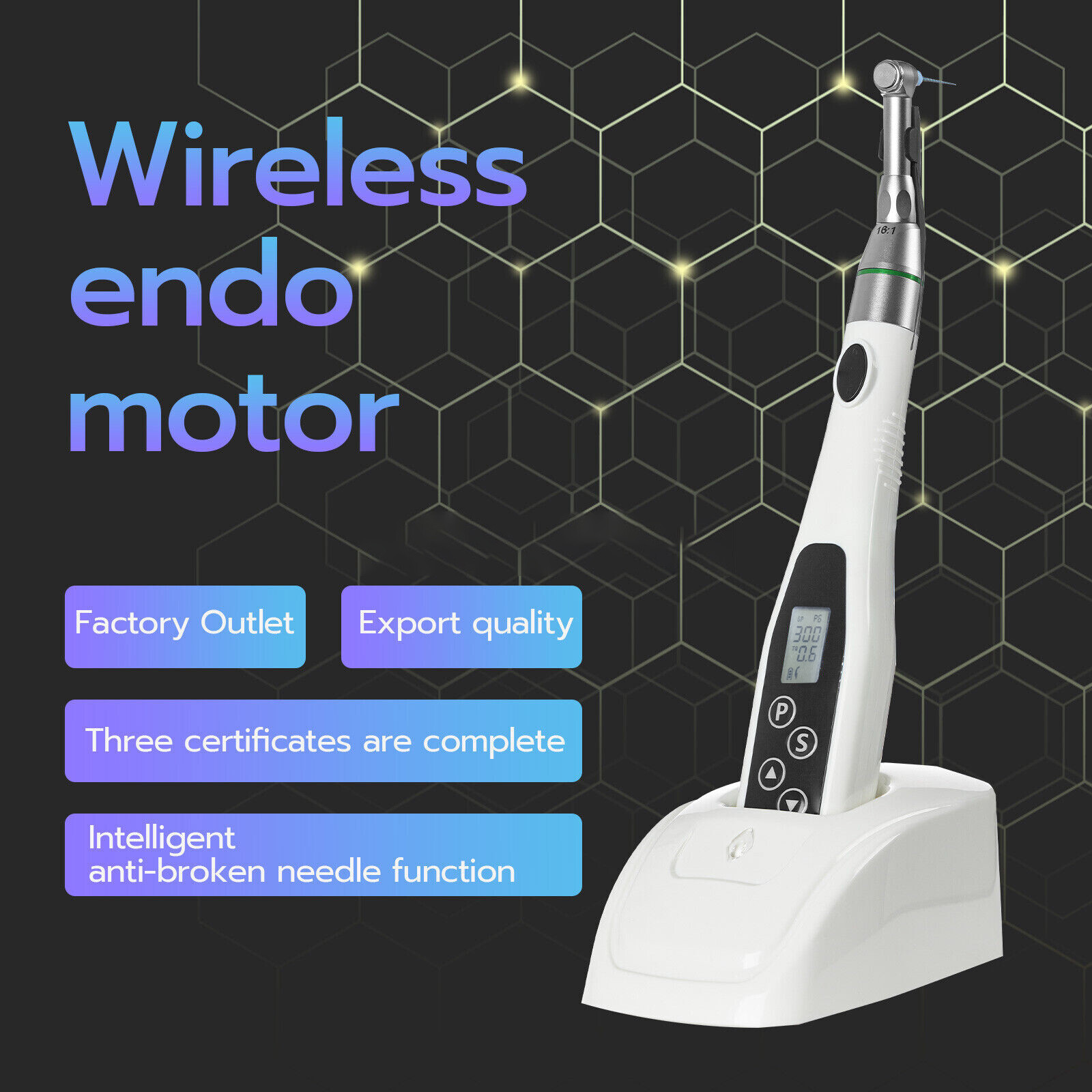 US LED Dental Endo Motor 16:1 Contra Angle Root Canal USA Y-smart