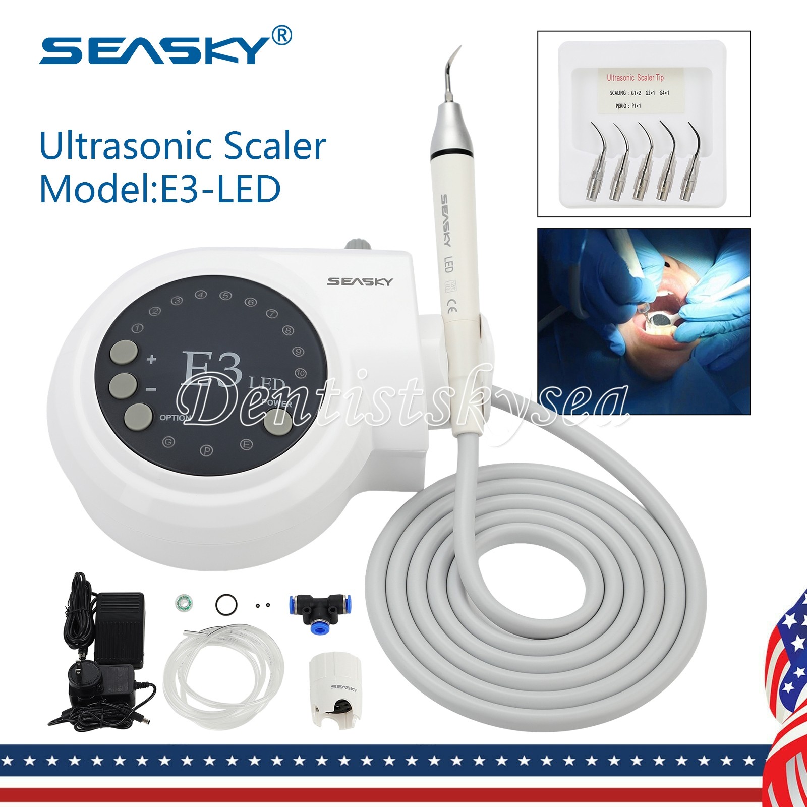 LED Dental Ultrasonic Piezo Scaler Fit EMS Woodpecker/ LED Handpiece HW-5L KZ