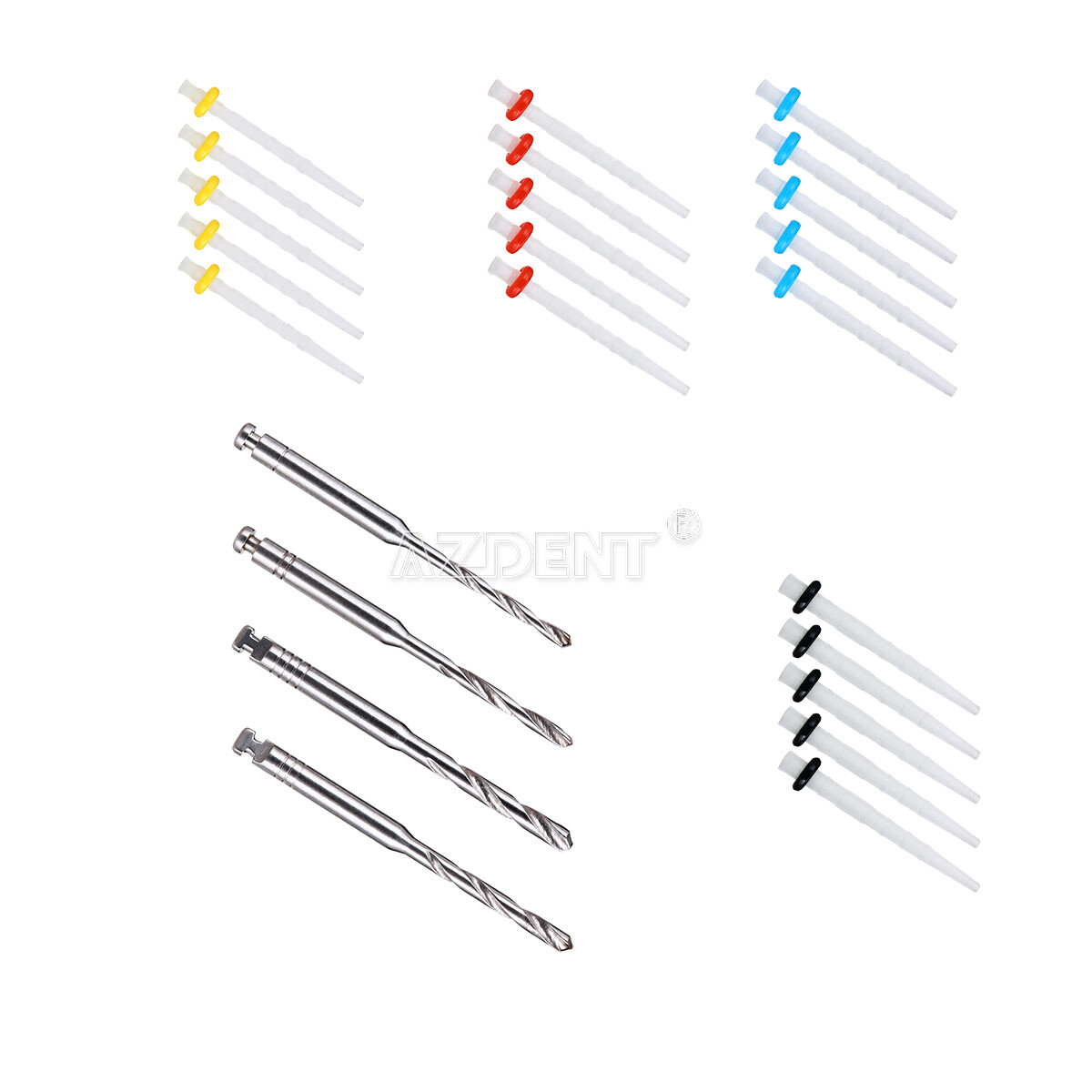 Dental Glass Fiber Post Teeth Restorative Refill Screw Posts 1.2 1.4 1.6 1.8mm