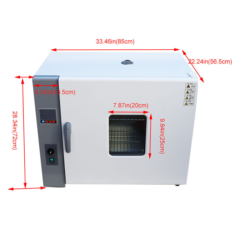 110V 2KW Lab Digital Forced Air Convection Drying Oven 17.32*21.6*21.6In 101-2AB
