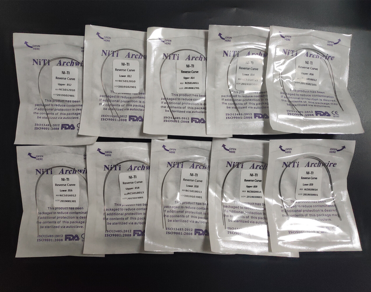 Dental Orthodontic Reverse Curve Arch Wire Niti Super Elastic Round