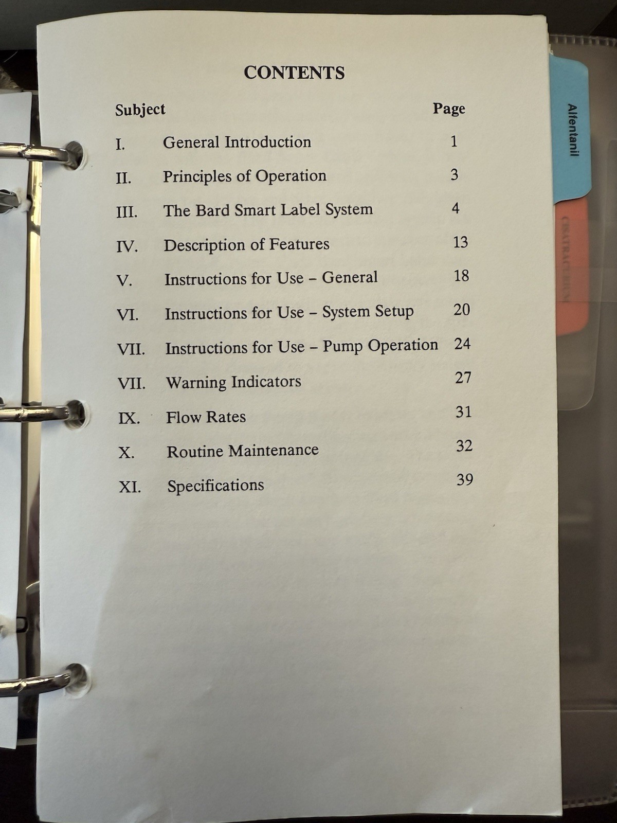 Baxter/Bard INFUS O. R. Plates