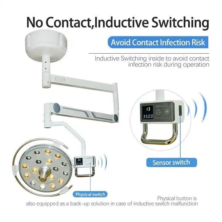 Ceiling-Mounted Dental Surgical LED Shadowless Light Medical VET Surgery Lamp