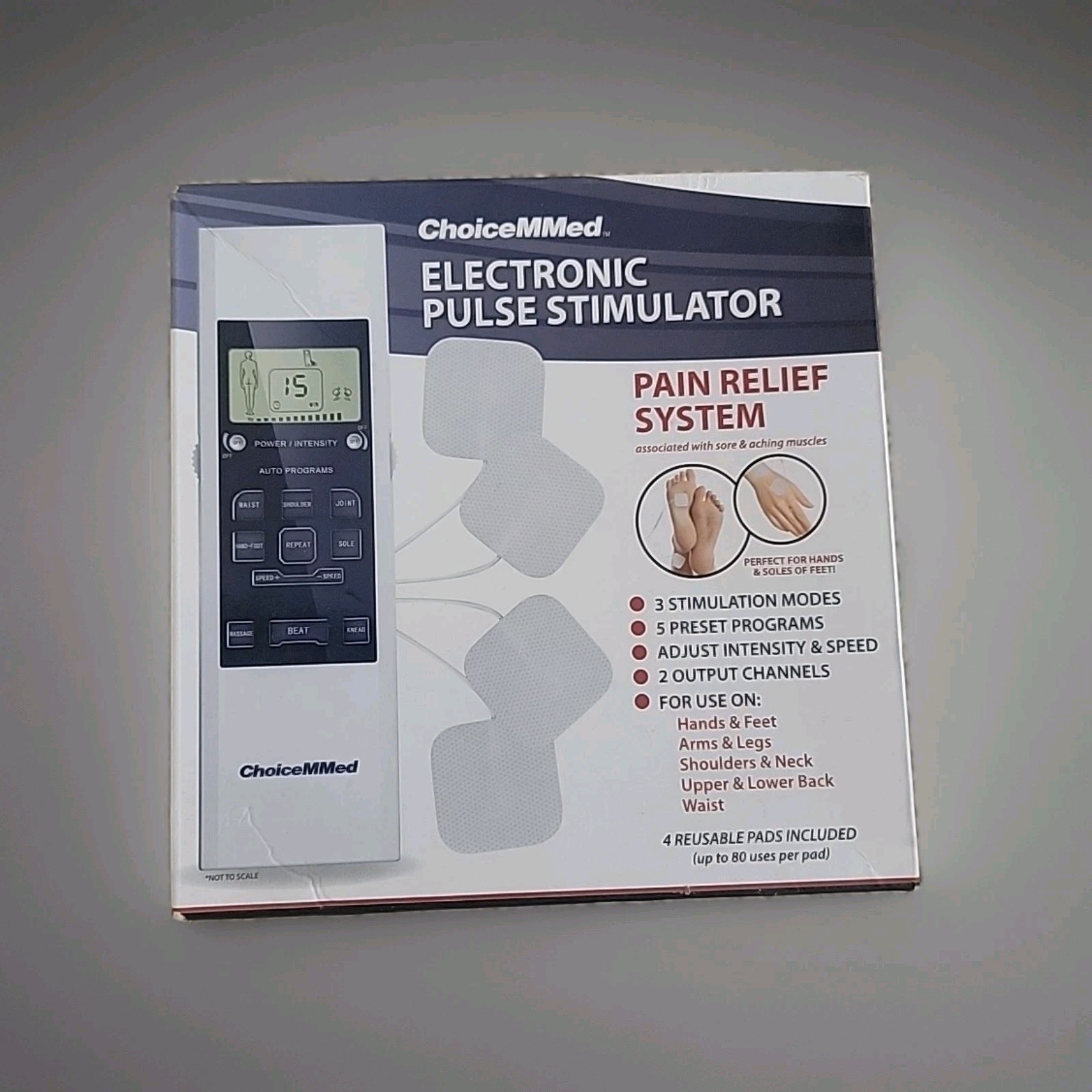 ChoiceMMed Electronic Pulse Stimulator Pain Relief System USED Needs New Battery