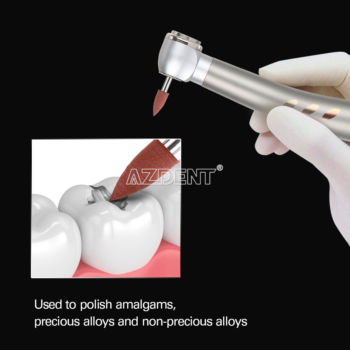 12pcs AZDENT Dental Brownie Polisher Friction Grip 0413 FG Mini Points FG 1.6mm