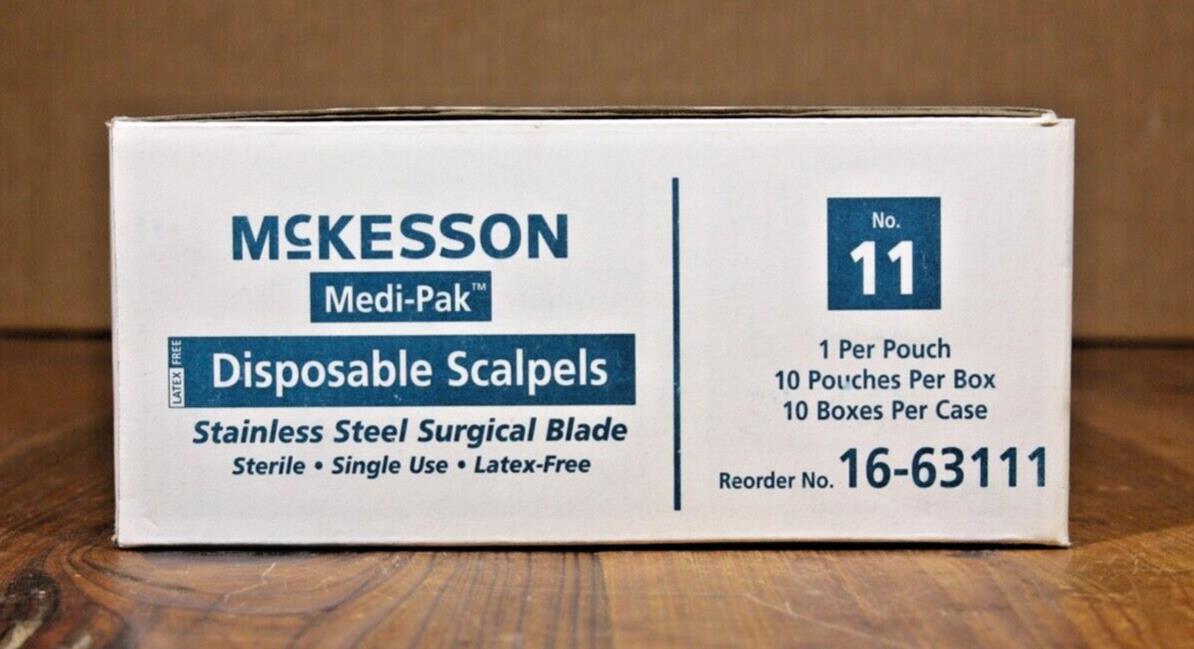 *Box of 10 Units* McKesson Size 11 Disposable Scalpel Single-Use Sterile
