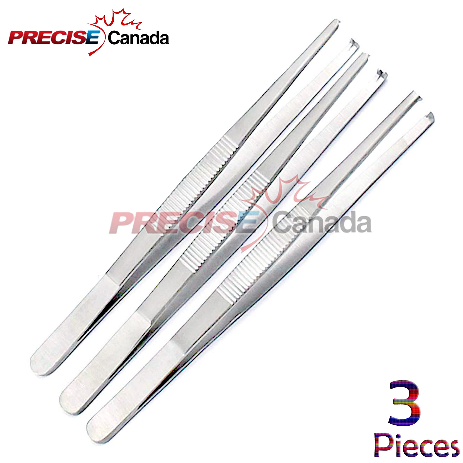 3pcs Tissue Forceps 8″ with Teeth 1×2 Suture Surgical Instruments NEW