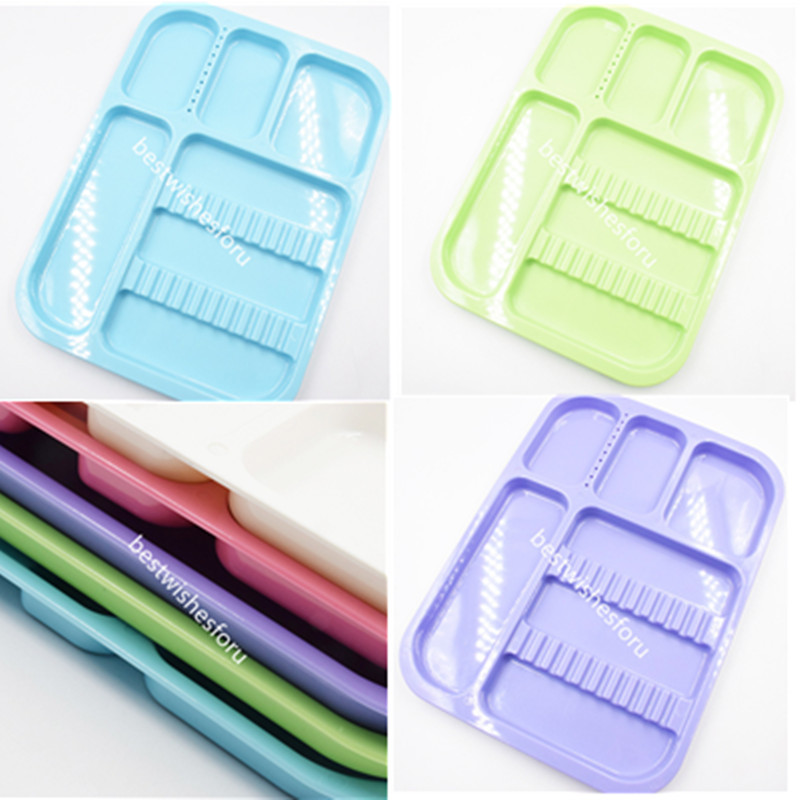 1 Pc Dental Separate Autoclavable 135ºC Plastic Trays Standard Divided 7 Color