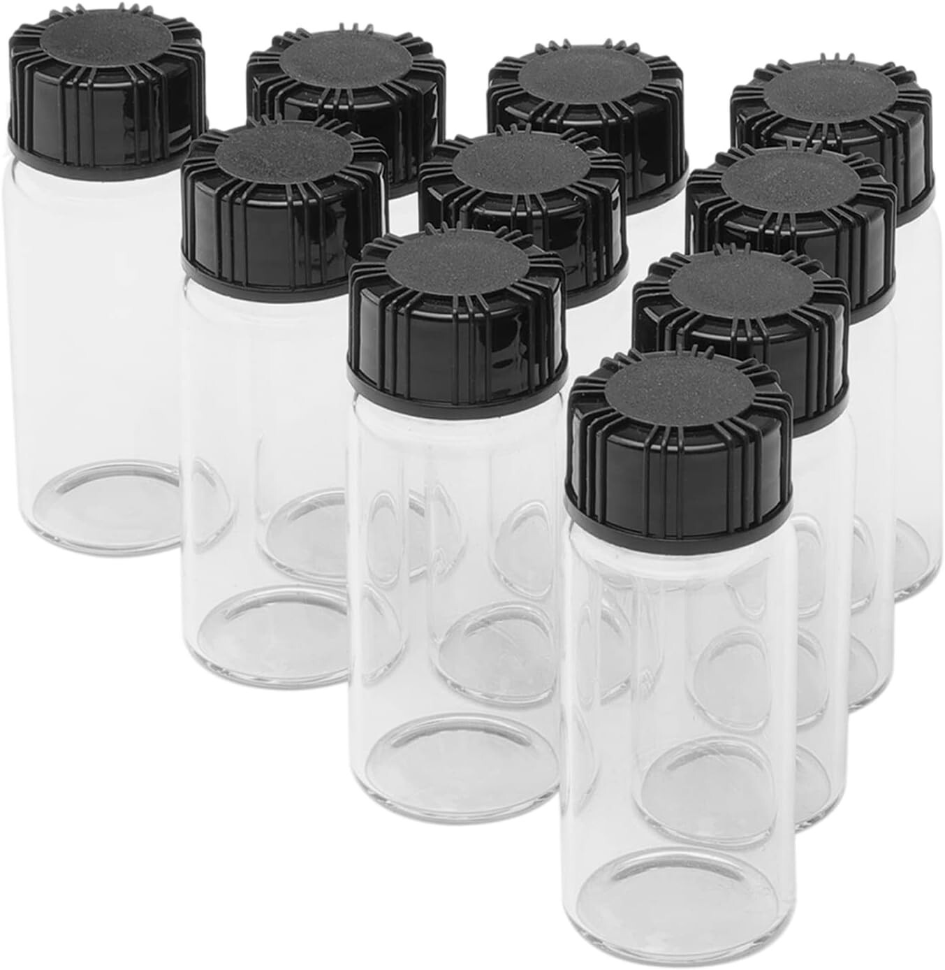 10Pack 10Ml Clear Glass Vials with Screw Caps Small Liquid Sample Vial LeakProof