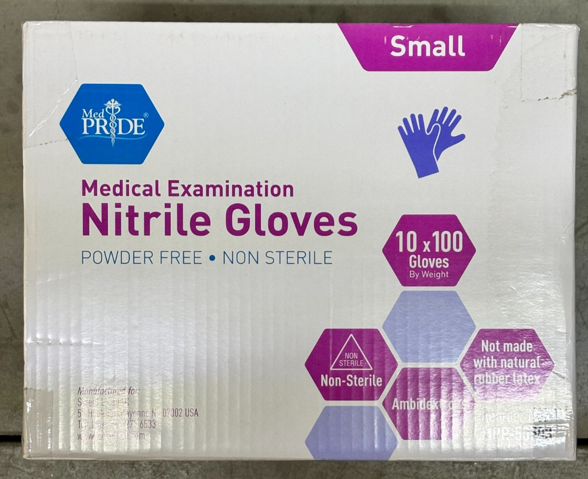 1000 3 Mil Disposable Nitrile Examination Gloves Non-Sterile Powder-Free Size S