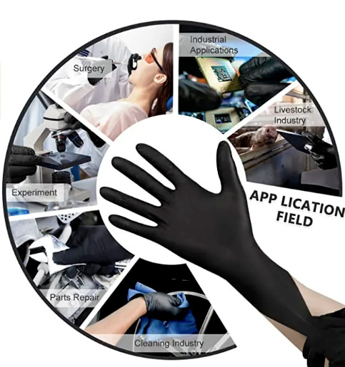 Black Nitrile Disposable Gloves Powder Latex Free | 3, 5, & 6 Mil & Size S – XXL