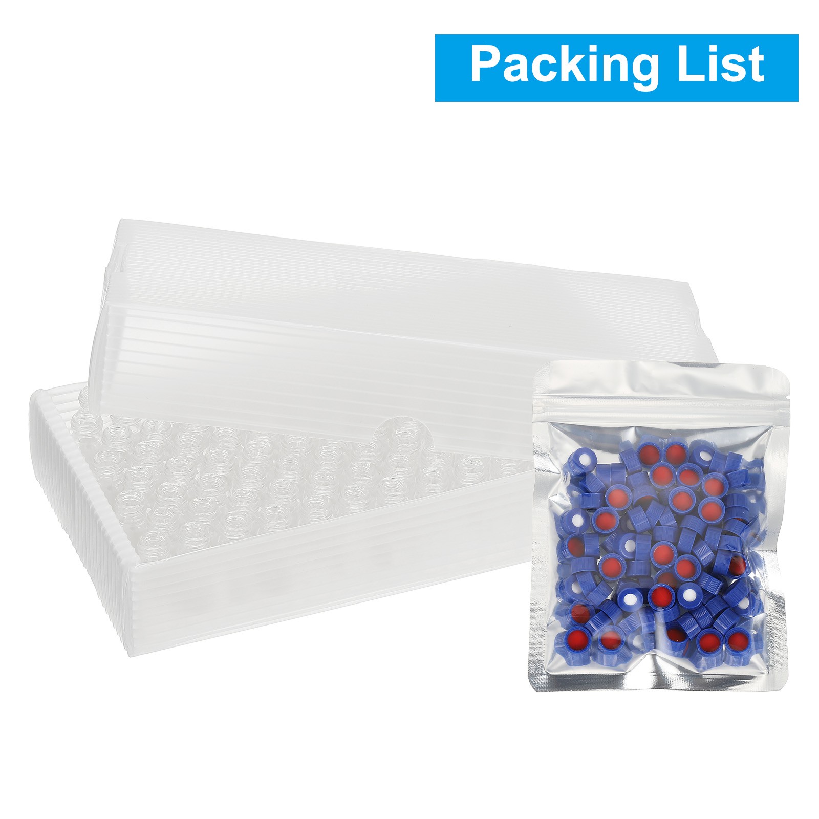 2ml Autosampler Vial, 200 Pack Pre-Slit HPLC/GC Vials 9-425 Lab Clear Vials