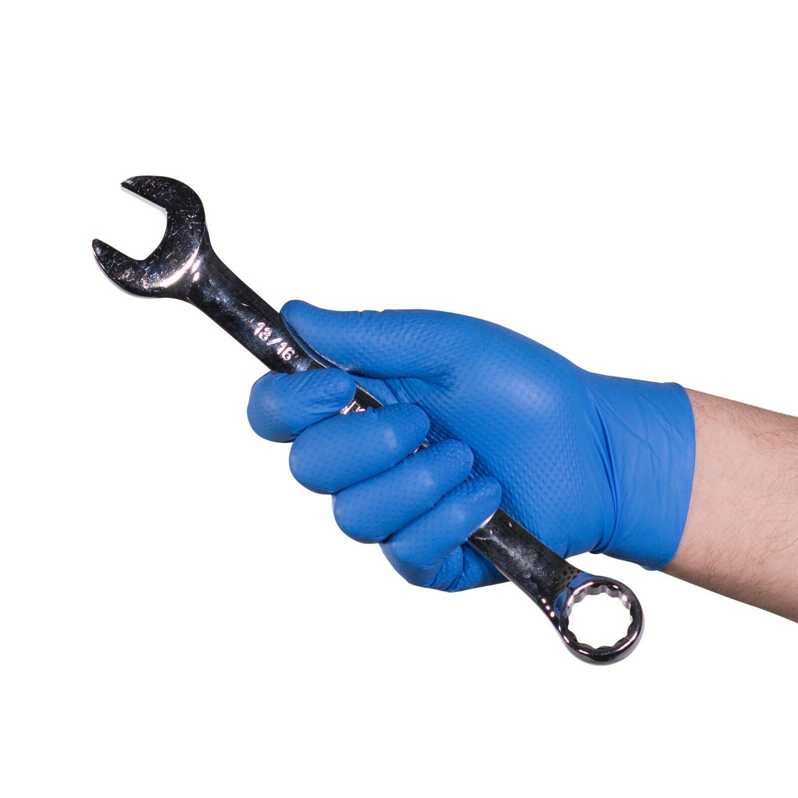 GLOVEWORKS HD 6 Mil GWRBN Latex Free Nitrile Disposable Gloves, Blue, 100