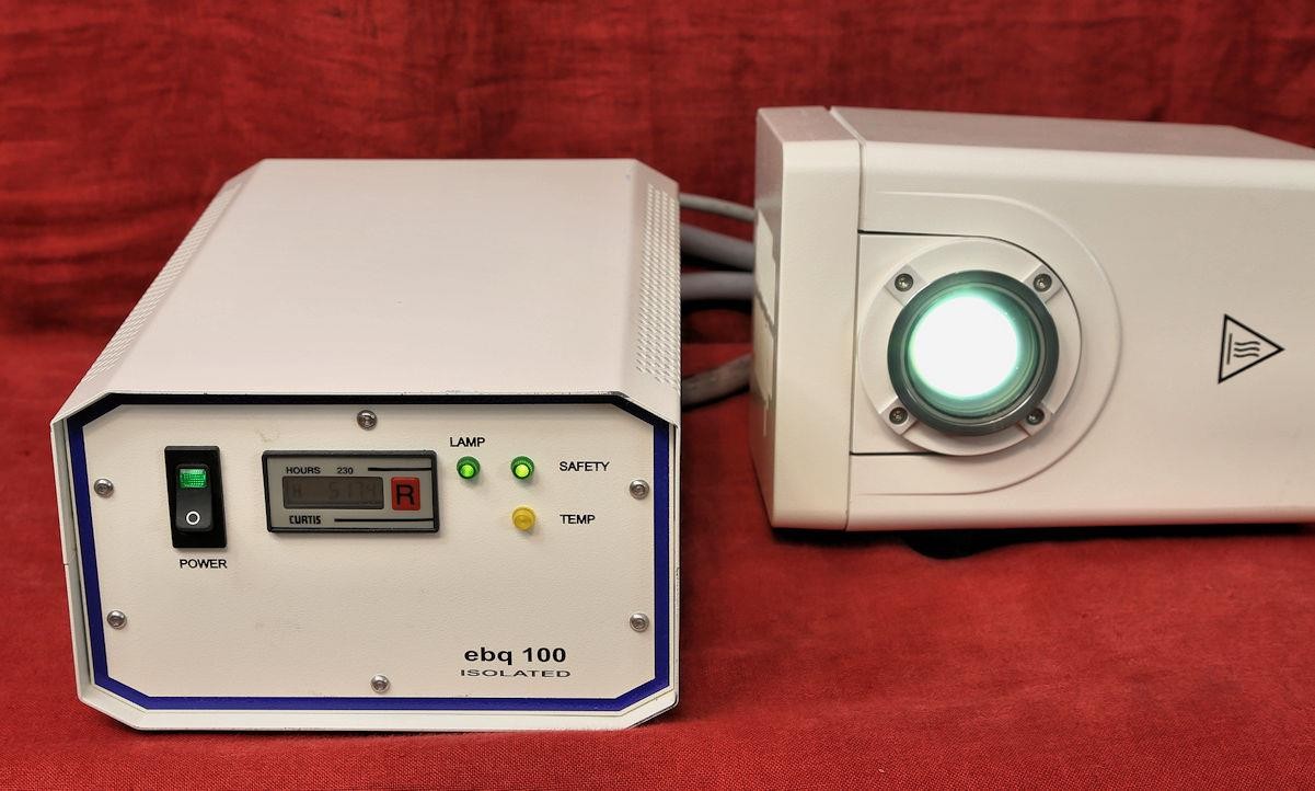 Zeiss Mercury Lamp Hg HBO 100 1007-980 with LEJ EBQ 100 W Power Supply