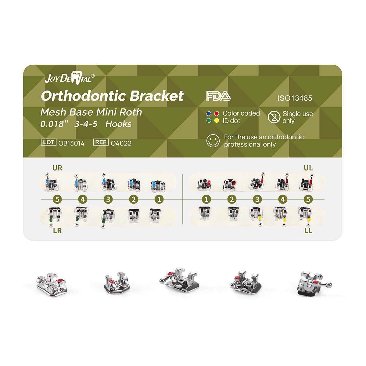 Dental Ortho Brackets Mini Roth/MBT.022″/.018 Hooks 3 4 5 Monoblock /Mesh Base