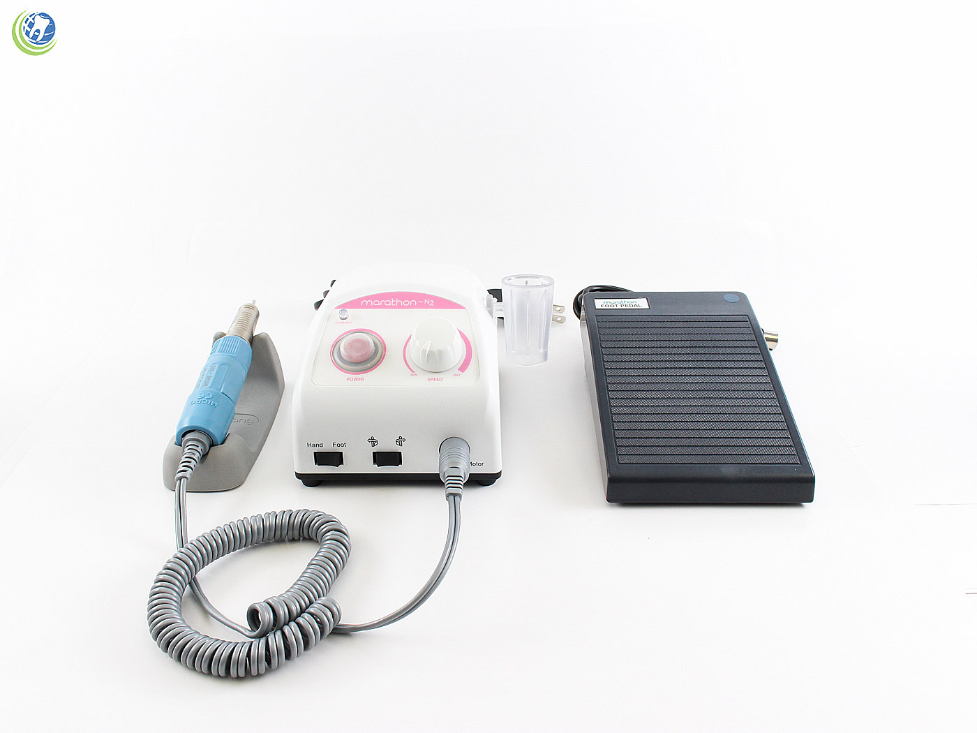 DENTAL LAB MARATHON N2 MICROMOTOR & HANDPIECE 110V/220v PINK W/ BLUE HANDPIECE