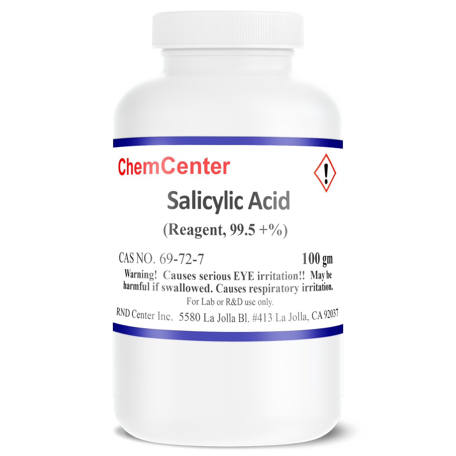 Salicylic Acid, Powder, High Purity, 100 grams