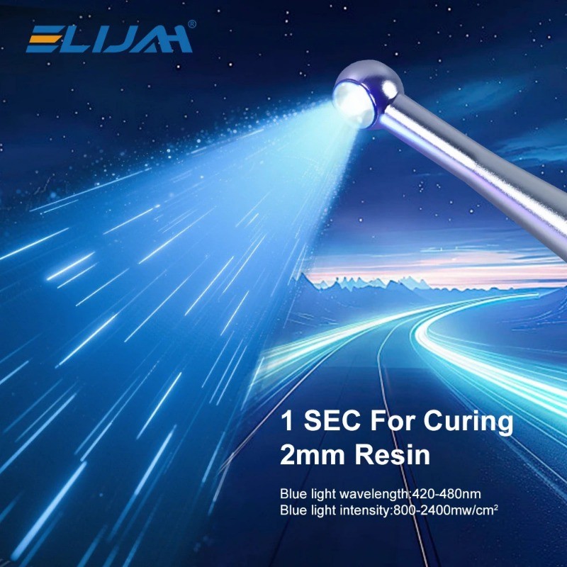 Dental Cordless LED Curing Light 1S LED Light Cure Lamp 4 Modes Metal Head 360°